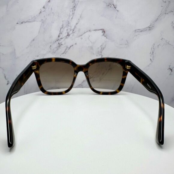 New Gucci Sunglasses Brown Tortoise Shell Square Gold GG Logo 54mm - Picture 14 of 16